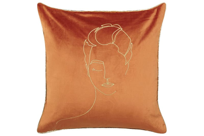 Pynteputer Crocus sett á 2 Oransje/gull - Oransje/gull - Hagemøbler & utemiljø - Puter - Hageputer