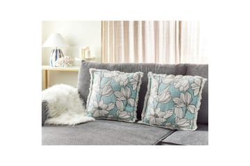 Pynteputer Cyanotis-sett à 2 Hvit/Blå - Hvit/Blå - Hagemøbler & utemiljø - Puter - Hageputer