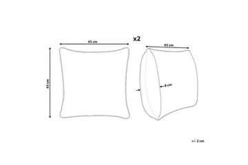 Pynteputer Cyanotis-sett à 2 Hvit/Blå - Hvit/Blå - Hagemøbler & utemiljø - Puter - Hageputer