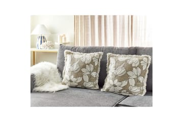 Pynteputer Cyanotis-sett à 2 Hvit/Grønn - Hvit/Grønn - Hagemøbler & utemiljø - Puter - Hageputer