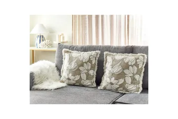 Pynteputer Cyanotis-sett à 2 Hvit/Grønn - Hvit/Grønn - Hagemøbler & utemiljø - Puter - Hageputer