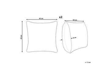 Pynteputer Cyanotis-sett à 2 Hvit/Grønn - Hvit/Grønn - Hagemøbler & utemiljø - Puter - Hageputer