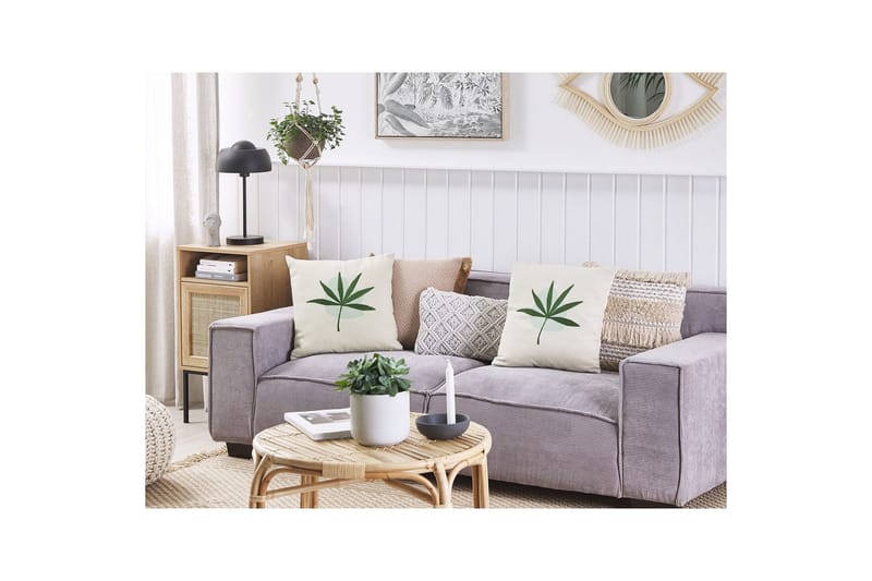 Pynteputer Davallia sett med 2 Beige/blå/grønn - Beige/blå/grønn - Hagemøbler & utemiljø - Puter - Hageputer