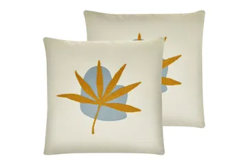 Pynteputer Davallia sett med 2 Beige/blå/oransje - Beige/blå/oransje - Hagemøbler & utemiljø - Puter - Hageputer