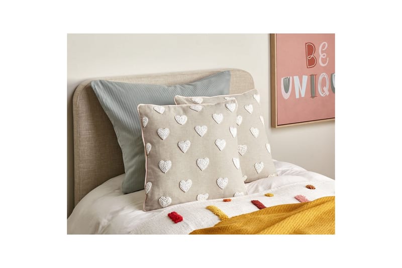 Pynteputer Gazania sett av 2 Beige/hvit, Firkantet - Beige/hvit, Firkantet - Hagemøbler & utemiljø - Puter - Hageputer