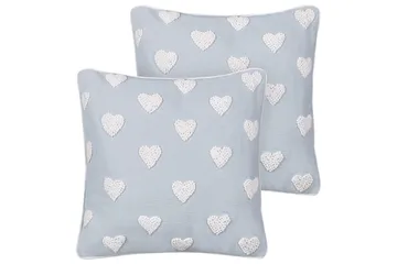 Pynteputer Gazania sett av 2 Grå/hvit, Firkantet - Grå/hvit, Firkantet - Hagemøbler & utemiljø - Puter - Hageputer