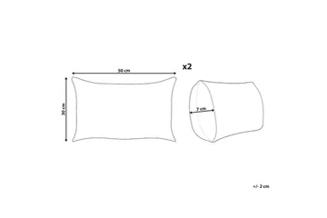 Pynteputer Gazania sett av 2 Grå/hvit, Rektangulær - Grå/hvit, Rektangulær - Hagemøbler & utemiljø - Puter - Hageputer