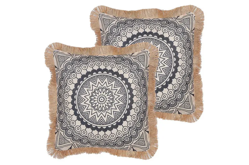 Pynteputer Geranium sett av 2 Beige/svart, Beige/svart