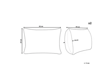 Pynteputer Hakone sett med 2 Grønn/beige, Rektangulær - Grønn/beige, Rektangulær - Hagemøbler & utemiljø - Puter - Hageputer