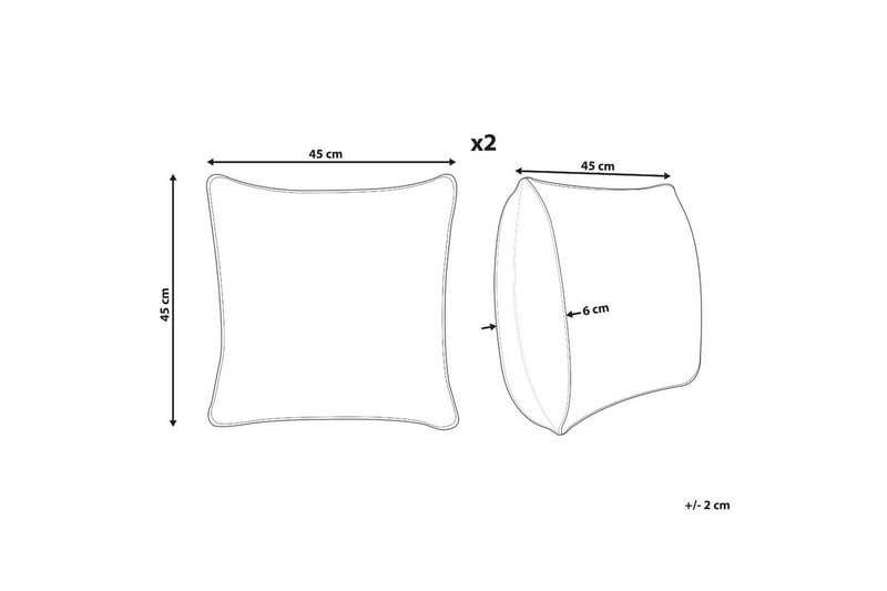 Pynteputer Hoya sett à 2 Grå/Sølv - Grå/Sølv - Hagemøbler & utemiljø - Puter - Hageputer