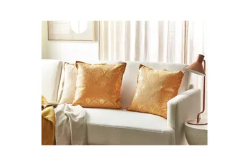 Pynteputer Hoya sett à 2 Oransje/gull - Oransje/gull - Hagemøbler & utemiljø - Puter - Hageputer