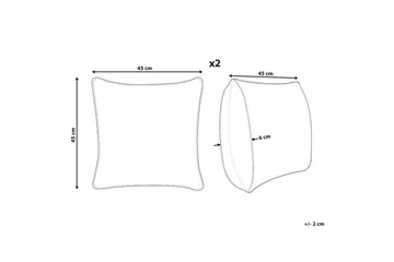 Pynteputer Jatropha sett à 2 Rosa/hvit/grønn/oransje - Rosa/hvit/grønn/oransje - Hagemøbler & utemiljø - Puter - Hageputer