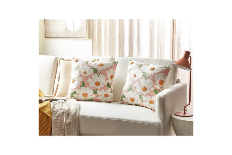 Pynteputer Jatropha sett à 2 Rosa/hvit/grønn/oransje - Rosa/hvit/grønn/oransje - Hagemøbler & utemiljø - Puter - Hageputer