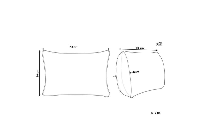 Pynteputer Joycandy sett av 2 Grønn/rød/svart/hvit, Rektangulær - Grønn/rød/svart/hvit, Rektangulær - Hagemøbler & utemiljø - Puter - Hageputer