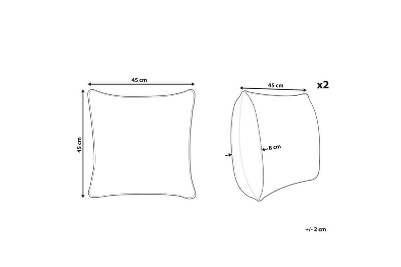 Pynteputer Joycandy sett av 2 Hvit/Rød/Grønn, Firkantet - Hvit/Rød/Grønn, Firkantet - Hagemøbler & utemiljø - Puter - Hageputer