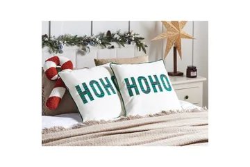 Pynteputer Joycandy sett av 2 Hvit/Rød/Grønn, Firkantet - Hvit/Rød/Grønn, Firkantet - Hagemøbler & utemiljø - Puter - Hageputer