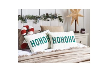 Pynteputer Joycandy sett av 2 Hvit/Rød/Grønn, Rektangulær - Hvit/Rød/Grønn, Rektangulær - Hagemøbler & utemiljø - Puter - Hageputer