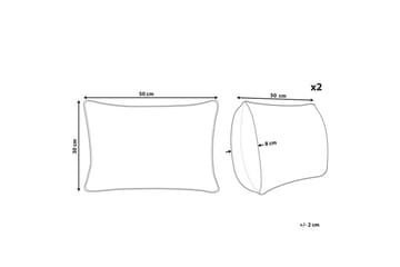 Pynteputer Joycandy sett av 2 Hvit/Rød/Grønn, Rektangulær - Hvit/Rød/Grønn, Rektangulær - Hagemøbler & utemiljø - Puter - Hageputer