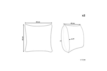 Pynteputer Kasra sett av 2 Lys beige - Lys beige - Tekstiler & tepper - Pute & putetrekk - Pynteputer