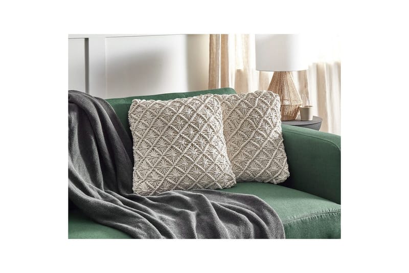 Pynteputer Kizkalesi sett av 2 Beige - Beige - Hagemøbler & utemiljø - Puter - Hageputer