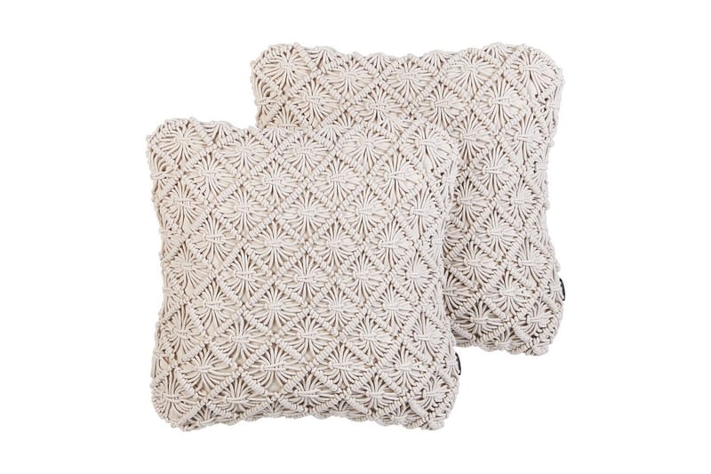 Pynteputer Kizkalesi sett av 2 Beige - Beige - Hagemøbler & utemiljø - Puter - Sofaputer & benkeputer