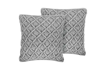 Pynteputer Kizkalesi sett av 2 Grå - Grå - Hagemøbler & utemiljø - Puter - Hageputer