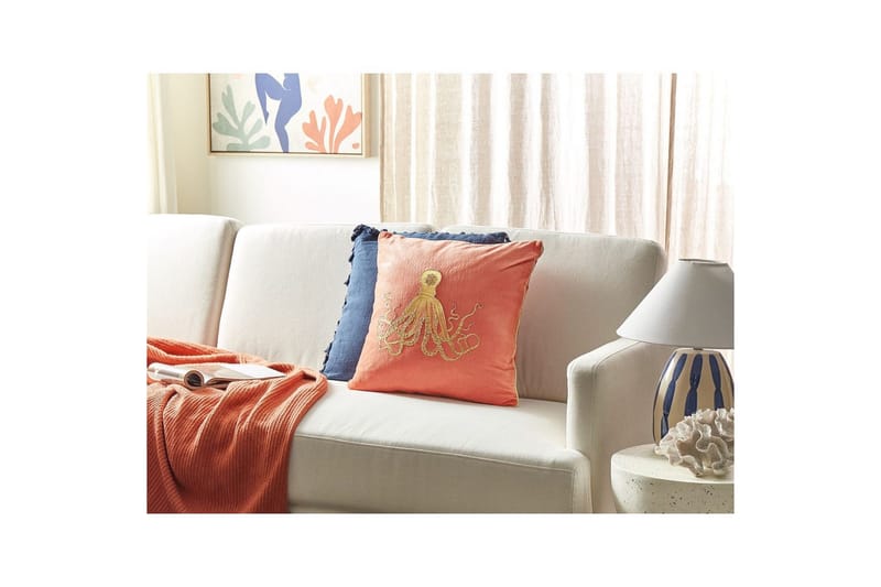 Pynteputer Laminaria Rødt/gull - Rødt/gull - Hagemøbler & utemiljø - Puter - Hageputer