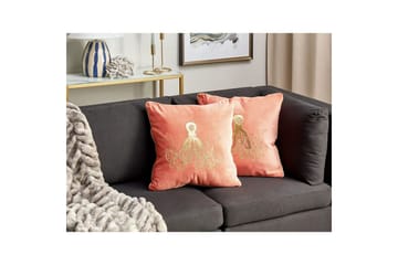 Pynteputer Laminaria sett med 2 Rødt/gull - Rødt/gull - Hagemøbler & utemiljø - Puter - Hageputer