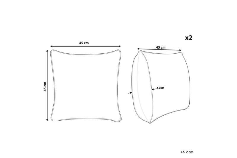 Pynteputer Leuzea sett med 2 Hvit, 45x45 cm - Hvit, 45x45 cm - Hagemøbler & utemiljø - Puter - Hageputer