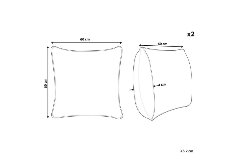Pynteputer Leuzea sett med 2 Hvit, 60x60 cm - Hvit, 60x60 cm - Hagemøbler & utemiljø - Puter - Hageputer