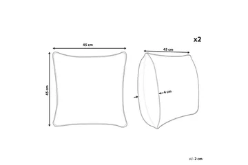 Pynteputer Leuzea sett med 2 Sandbeige, 45x45 cm - Sandbeige, 45x45 cm - Hagemøbler & utemiljø - Puter - Hageputer
