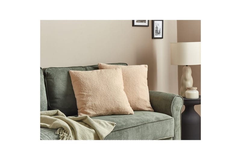 Pynteputer Leuzea sett med 2 Sandbeige, 45x45 cm - Sandbeige, 45x45 cm - Hagemøbler & utemiljø - Puter - Hageputer