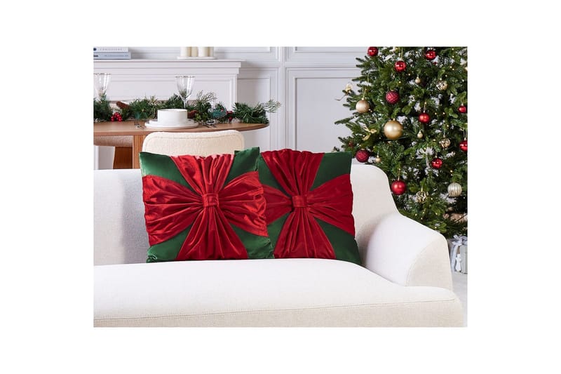 Pynteputer Marshmallow sett av 2 Grønn/rød - Grønn/rød - Hagemøbler & utemiljø - Puter - Hageputer