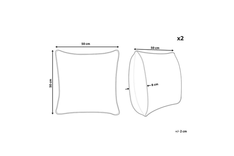 Pynteputer Milas sett med 2 Grå/hvit - Grå/hvit - Hagemøbler & utemiljø - Puter - Hageputer