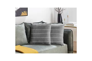 Pynteputer Milas sett med 2 Grå/hvit - Grå/hvit - Hagemøbler & utemiljø - Puter - Hageputer