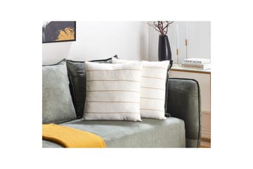 Pynteputer Milas sett med 2 Hvit/Beige - Hvit/Beige - Hagemøbler & utemiljø - Puter - Hageputer