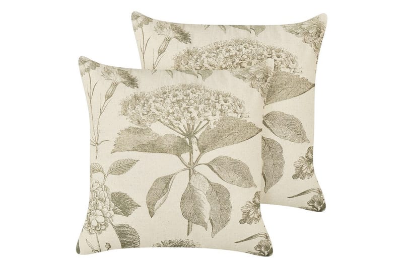 Pynteputer Rosemary sett med 2 Beige/Grønn - Beige/Grønn - Hagemøbler & utemiljø - Puter - Hageputer
