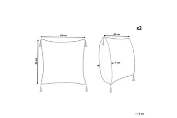 Pynteputer Schefflera sett med 2 stk. Firkantet - Firkantet - Hagemøbler & utemiljø - Puter - Hageputer