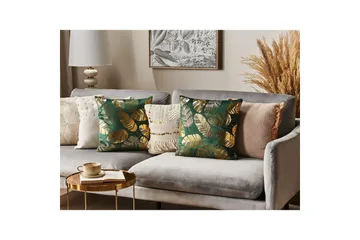 Pynteputer Sunflower sett med 2 Grønn/gull - Grønn/gull - Hagemøbler & utemiljø - Puter - Hageputer