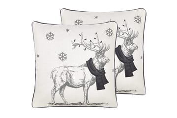 Pynteputer Sven sett med 2 Hvit/Svart, Firkantet - Hvit/Svart, Firkantet - Hagemøbler & utemiljø - Puter - Hageputer