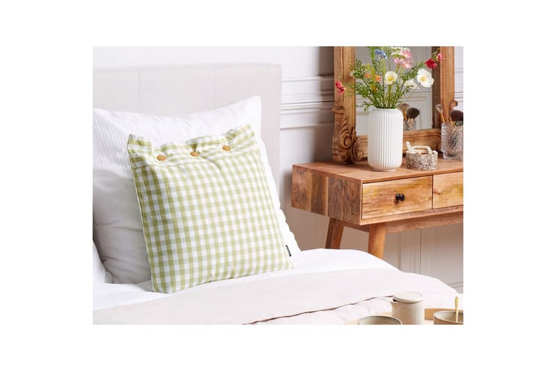 Pynteputer Talya Grønt/hvitt/lys tre, Firkantet - Grønt/hvitt/lys tre, Firkantet - Hagemøbler & utemiljø - Puter - Hageputer