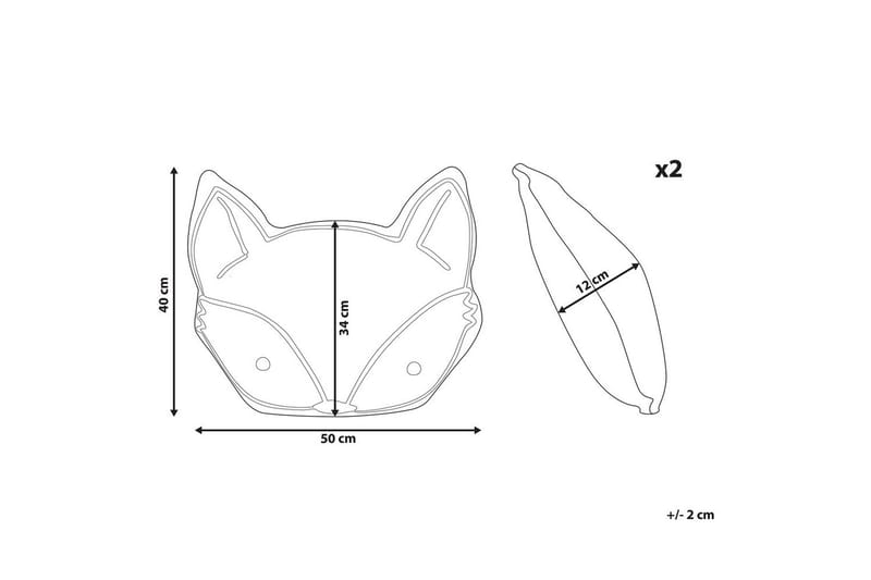 Pynteputer Vadodara sett à 2 Oransje/Hvit/Svart - Oransje/Hvit/Svart - Tekstiler & tepper - Barnetekstiler - Barnepute