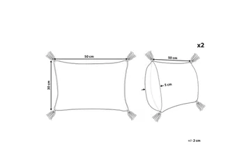 Pynteputer Valvaria sett à 2 Rosa - Rosa - Tekstiler & tepper - Pute & putetrekk - Pynteputer