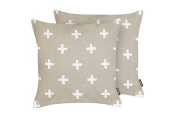 Pynteputer Velleia sett av 2 Beige/hvit - Beige/hvit - Tekstiler & tepper - Pute & putetrekk - Pynteputer