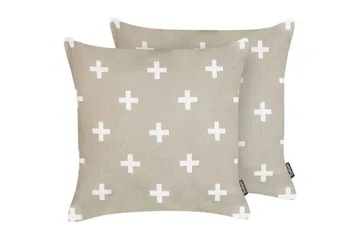 Pynteputer Velleia sett av 2 Beige/hvit - Beige/hvit - Tekstiler & tepper - Pute & putetrekk - Pynteputer