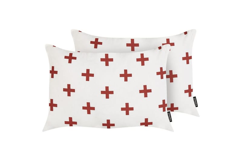 Pynteputer Velleia sett av 2 Hvit/Rød, Hvit/Rød