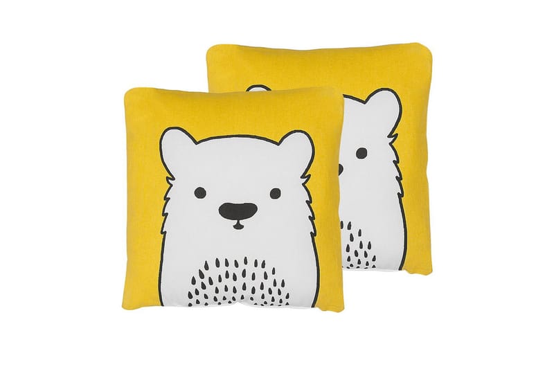 Pynteputer Waranasi sett med 2 Gul/Hvit/Svart - Gul/Hvit/Svart - Tekstiler & tepper - Barnetekstiler - Barnepute