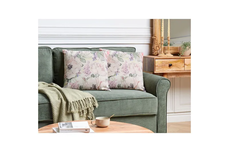 Pynteputer Zahriye sett med 2 Fiolett/flerfarget - Fiolett/flerfarget - Hagemøbler & utemiljø - Puter - Hageputer