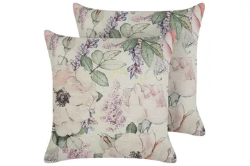 Pynteputer Zahriye sett med 2 Fiolett/flerfarget - Fiolett/flerfarget - Hagemøbler & utemiljø - Puter - Hageputer