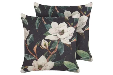 Pynteputer Zahriye sett med 2 Svart/Flerfarget - Svart/Flerfarget - Hagemøbler & utemiljø - Puter - Hageputer